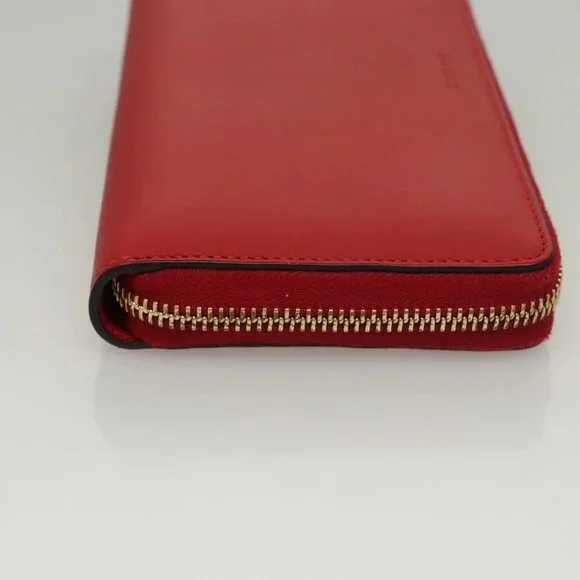 GUCCI Bamboo Long Wallet Leather Red 453158